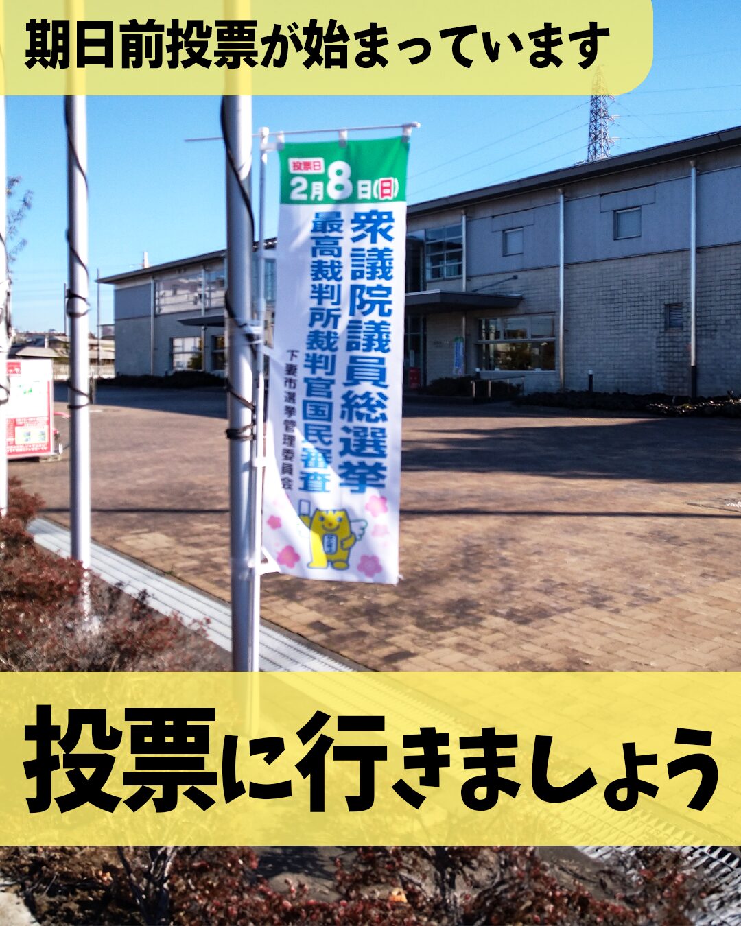 期日前投票が始まっています、投票に行きましょう
